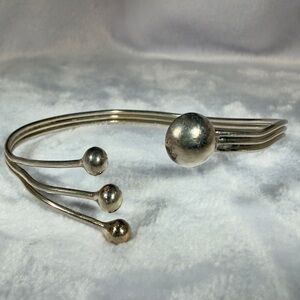 Asymmetric Adjustable Sterling Silver Cuff Bangle Bracelet